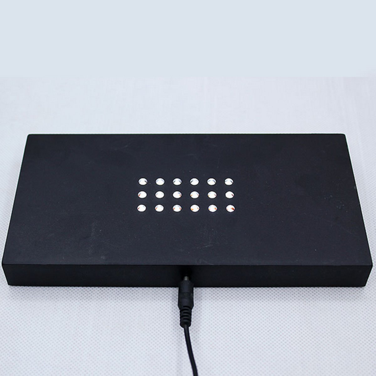 Base lumineuse noire à 18 LED blanches + adapter 220V et USB - Diamond Light
